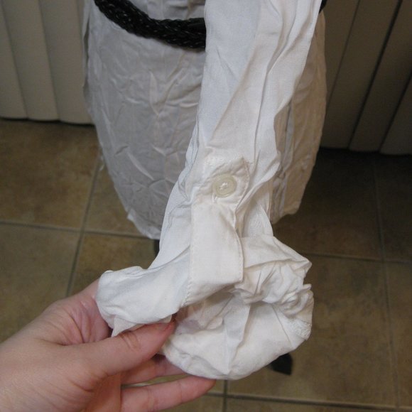 NWT Wet Seal white belted button up shirt top XS extra small - Picture 4 of 6